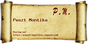 Peszt Montika névjegykártya